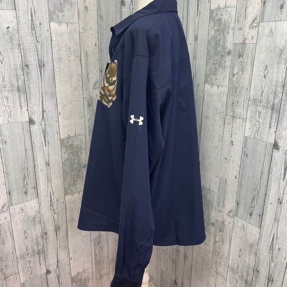 Hand Printed Mens XXL Upcycled Rustic Woody Pine Cone Long Sleeve Button Shirt - Picture 3 of 7